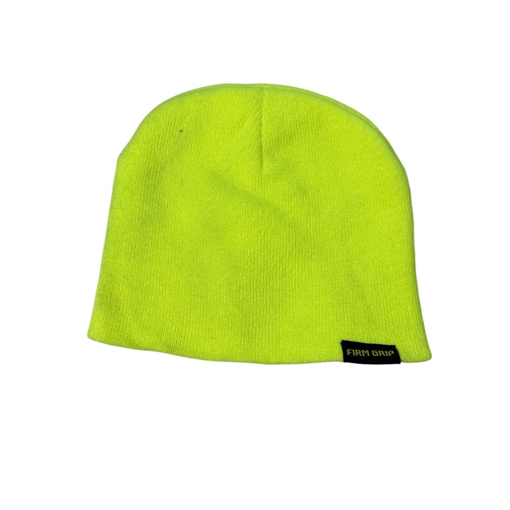 Firm Grip Beanie Hat Mens OSFM Neon Yellow High Visibility Knit Skull Cap